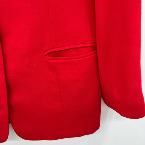 J. Mclaughlin For Sanyo Red Lined Long Sleeve Button Up Notched Lapel Blazer - Picture 12 of 14